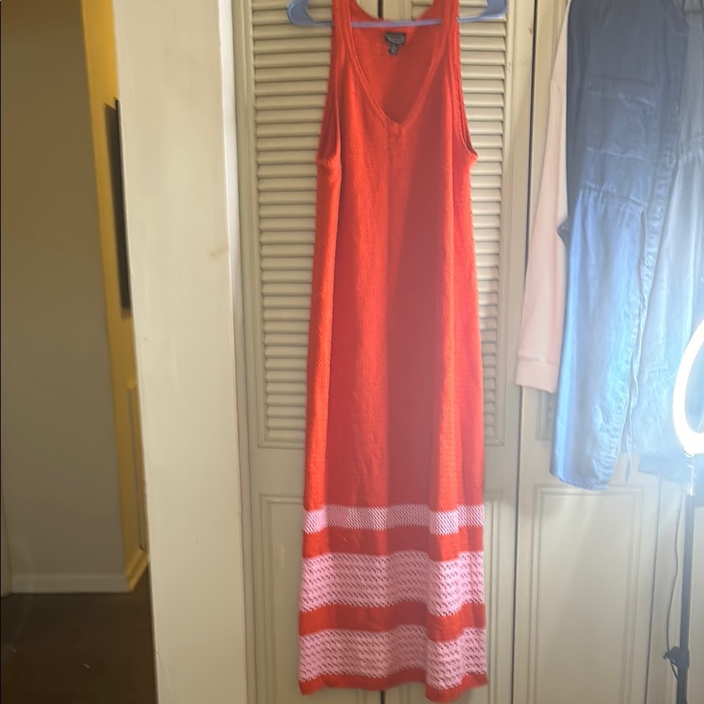 Sleeveless Orange Maxi Dress